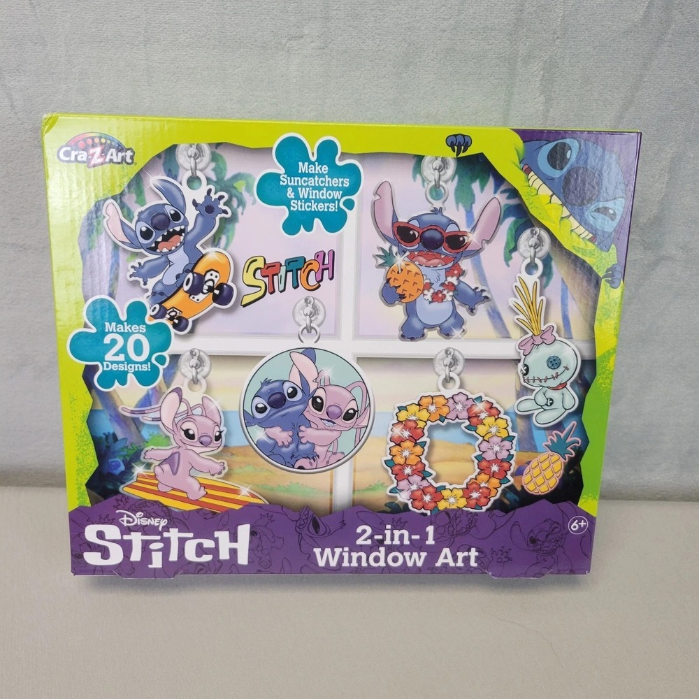 Cra-Z-Art Disney Stitch 2 in 1 Window Art Kit Makes 20 Designs Great Gift‎
